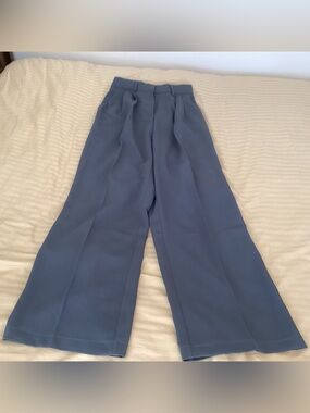 Women’s Wide-Leg Elastic-Waist Pants in Slate Blue